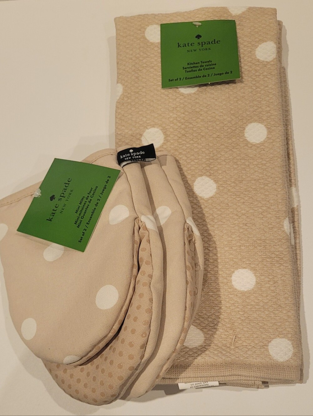 Kate Spade Beige Polka Dot Kitchen Set